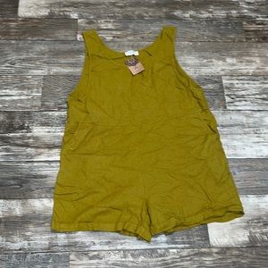 Olive/Mustard Zenana romper LARGE NWT